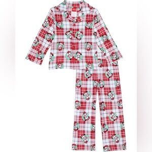 Macys NWT Disney Kids Red Plaid Mickey Pajamas Unisex Size 8